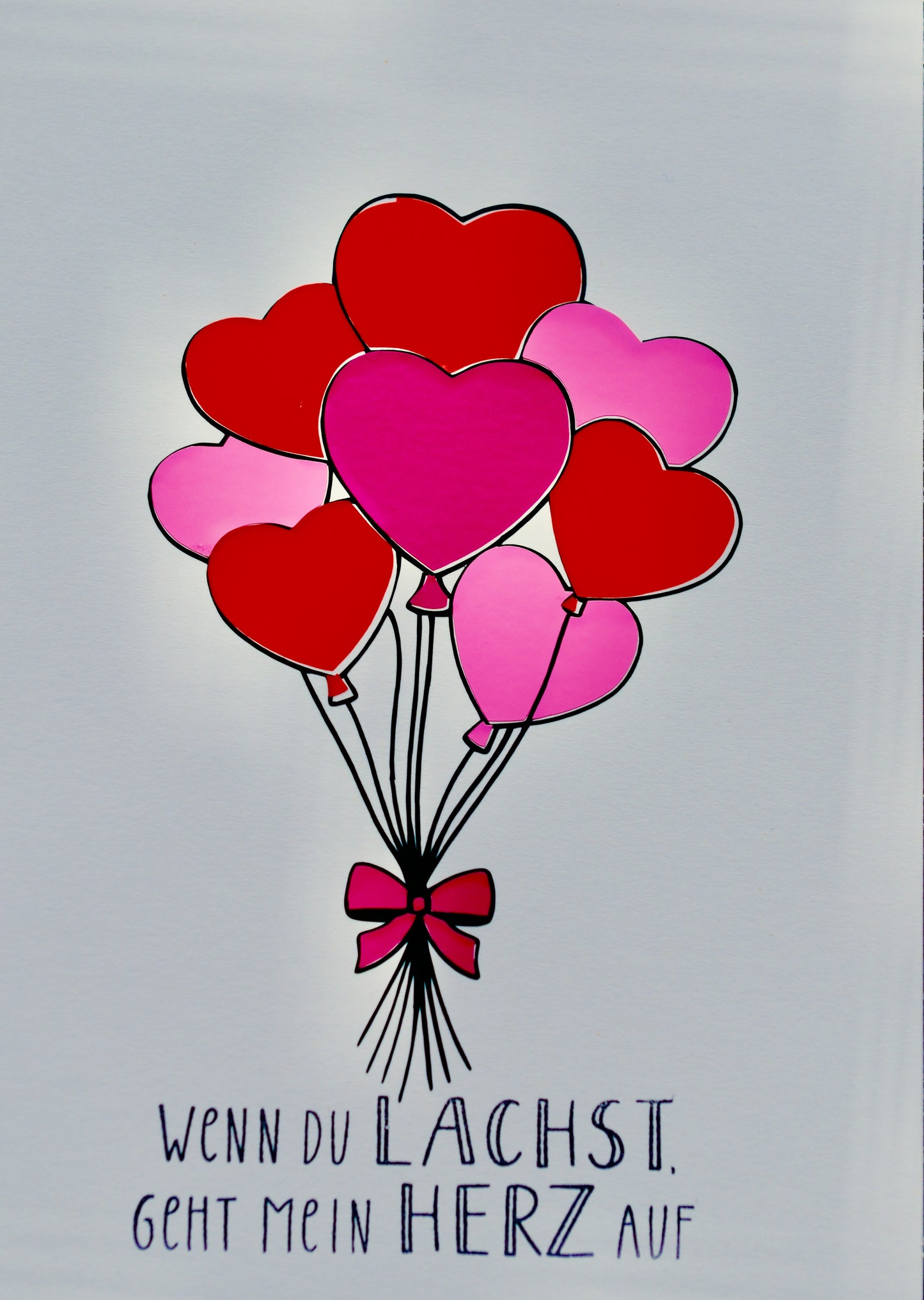 Karte Luftballons "Wenn du lachst"