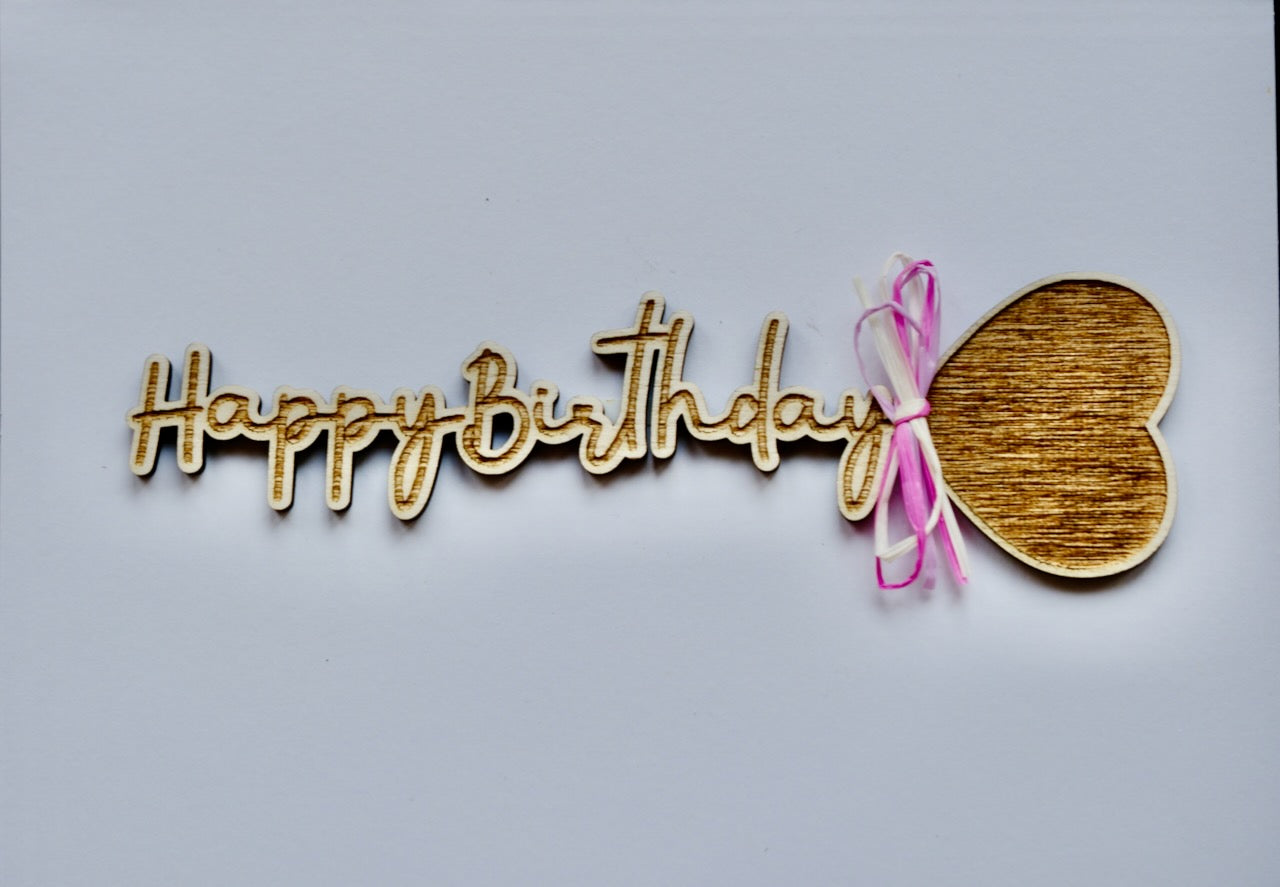Karte Holzaufschrift "Happy..."