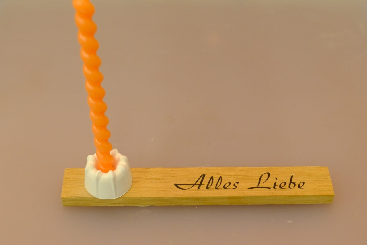 Kerzenhalter „Alles Liebe" auf Eiche