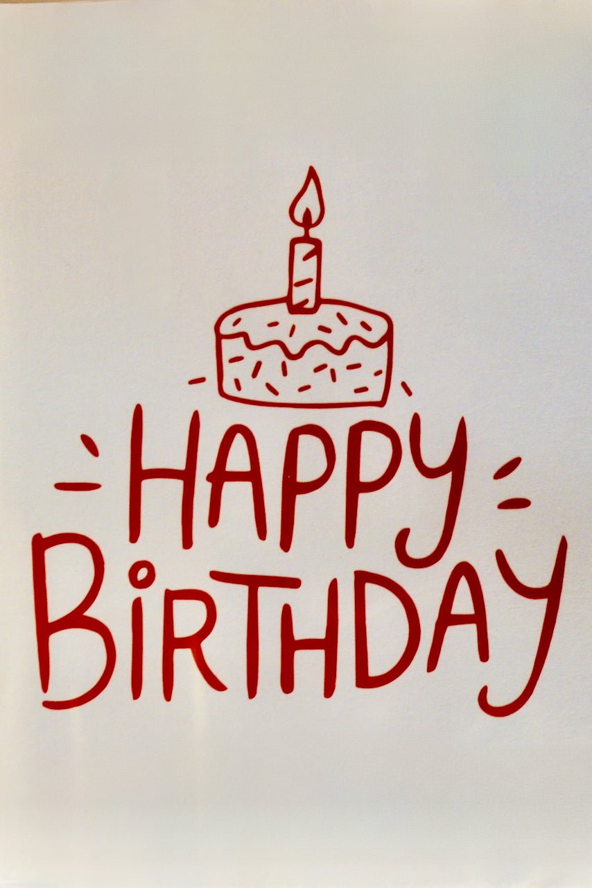 Karte Happybirthday Kuchen und Kerze